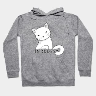 Indoorsy little white cat Hoodie